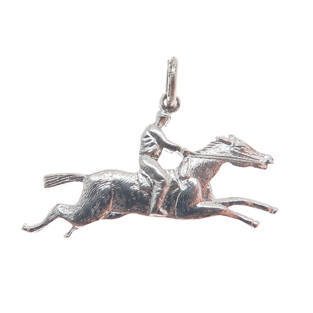 GRIFFITH & SONS CO. 925 Sterling Silver Antique Horseback Riding Charm Pendant