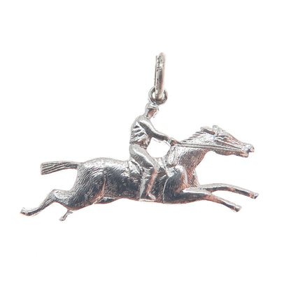 GRIFFITH & SONS CO. 925 Sterling Silver Antique Horseback Riding Charm Pendant