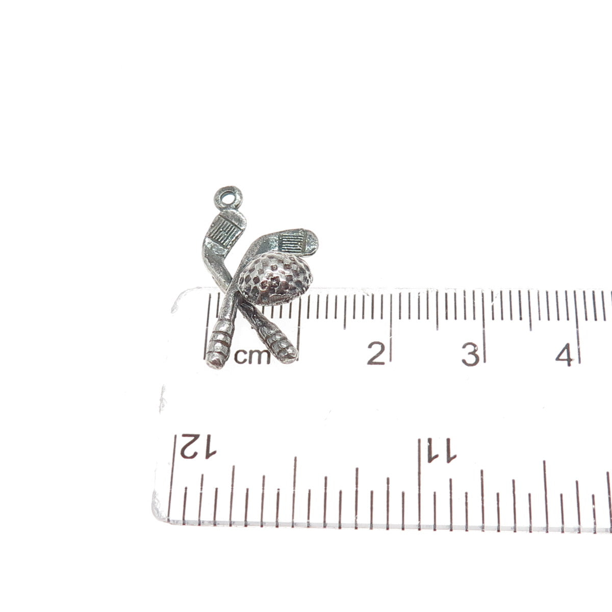 925 Sterling Silver Vintage Golf Club Oxidized Minimalist Charm Pendant