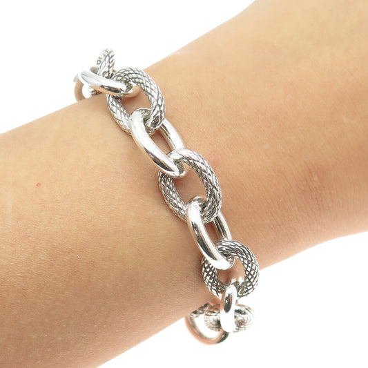 925 Sterling Silver Vintage Rolo Link Bracelet 6.25"