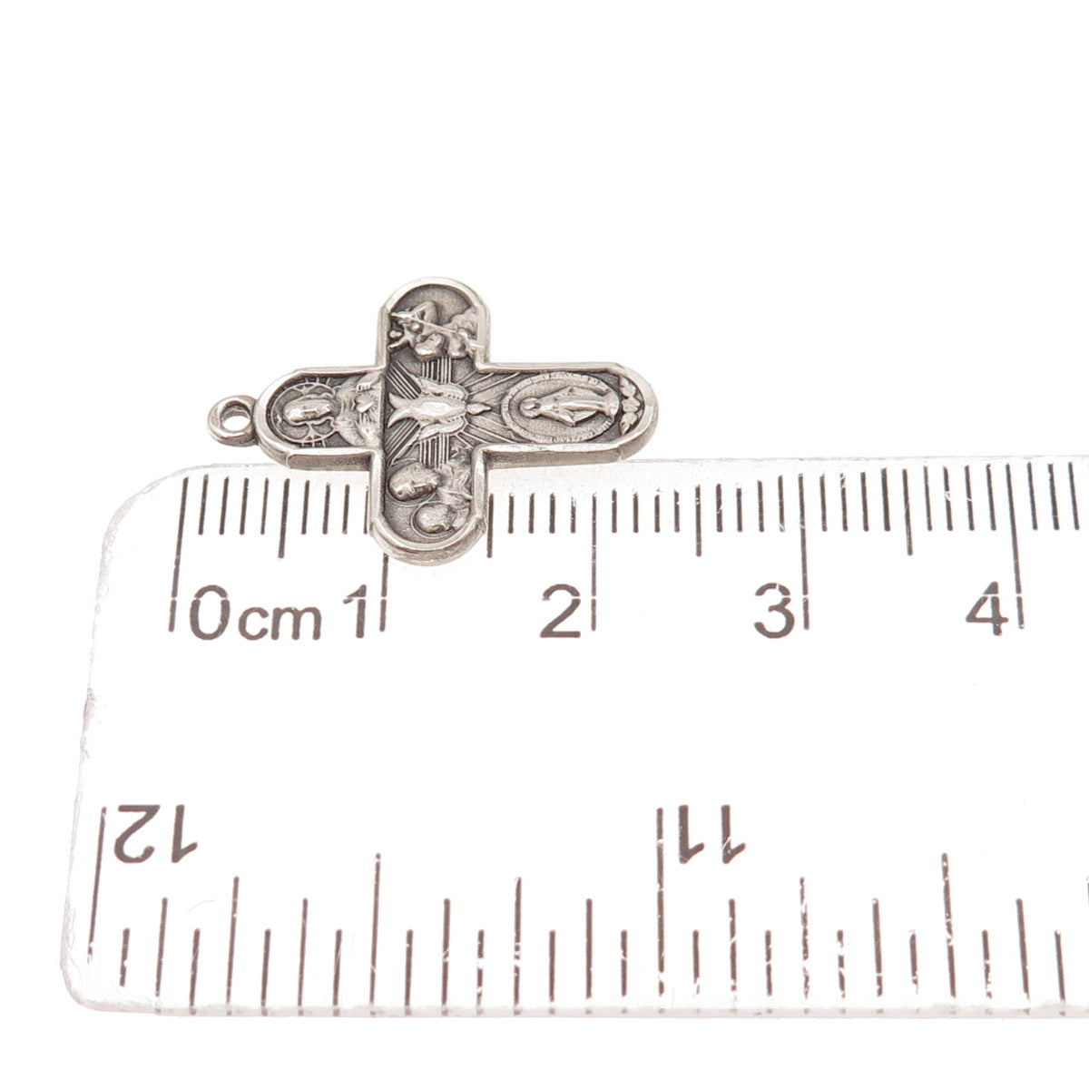 Bliss 925 Sterling Silver Vintage 4-Way Cross Catholic Oxidized Charm Pendant
