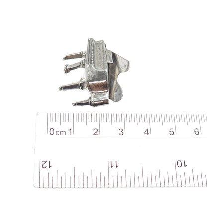 BEAU 925 Sterling Silver Vintage Grand Piano Oxidized Pin Brooch