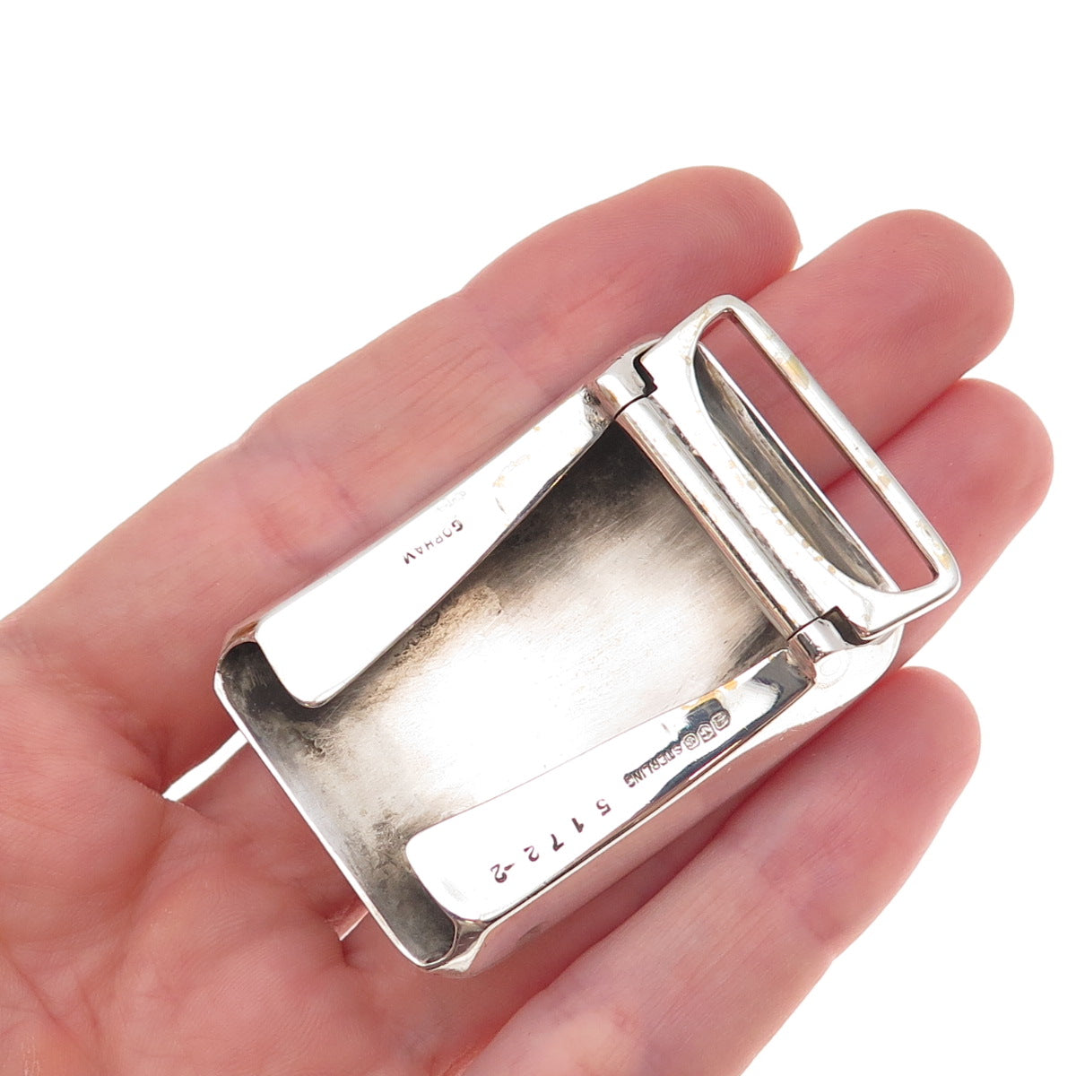 925 Sterling Silver Antique Art Deco Masonic Symbol Belt Buckle