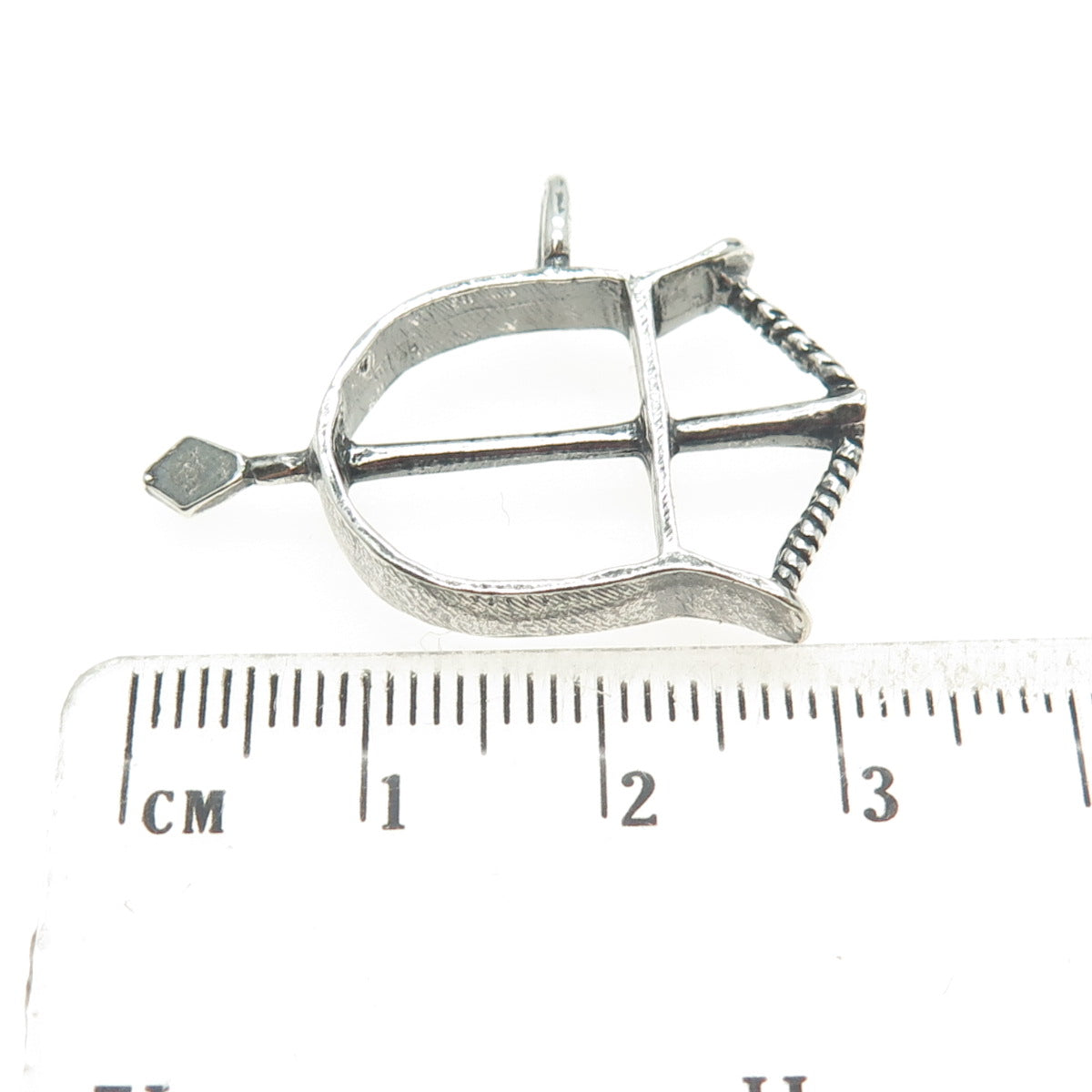 925 Sterling Silver Vintage Crossbow & Arrow 3D Pendant