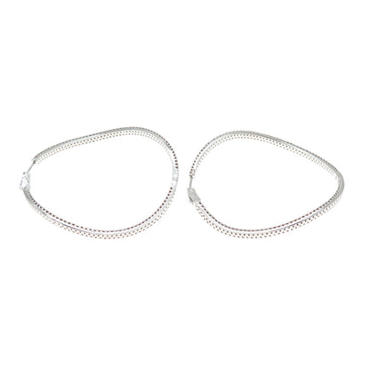 KLEO 925 Sterling Silver Round-Cut Cognac C Z In & Out Wavy Large Hoop Earrings