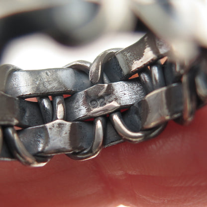 925 Sterling Silver Vintage Modernist Woven Oxidized Band Ring Size 10.5