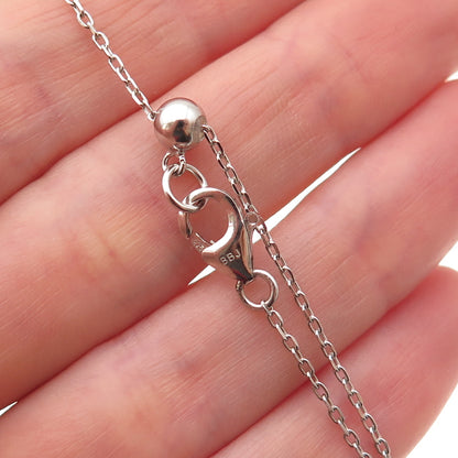 925 Sterling Silver Real Tanzanite White Topaz Cable Bolo Chain Necklace 16-20"