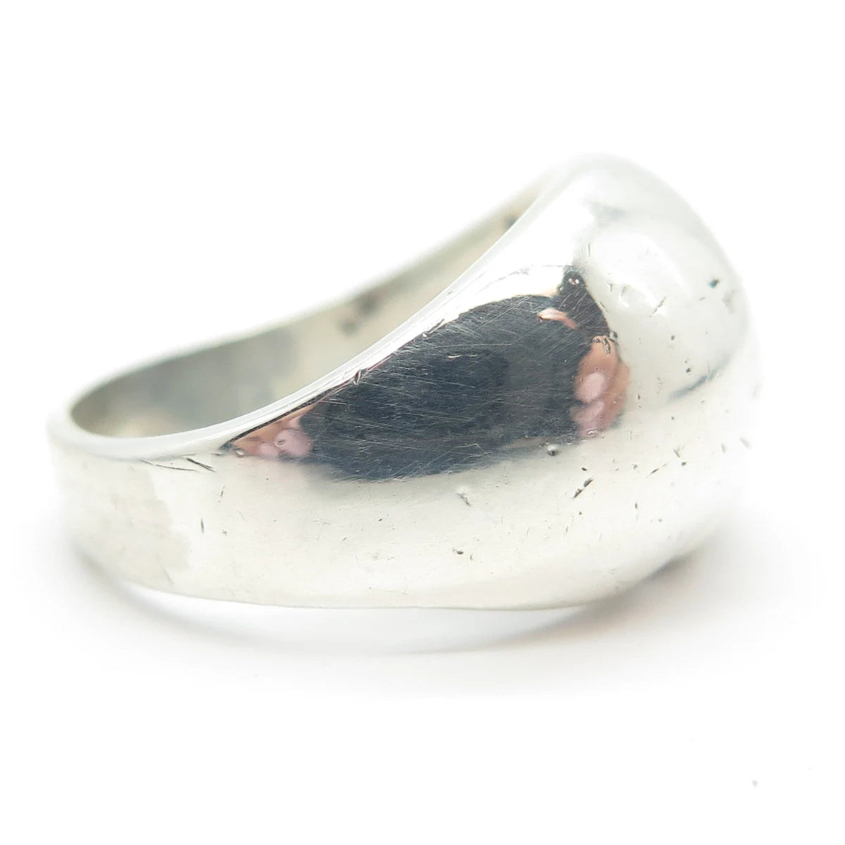 925 Sterling Silver Vintage Ribbed Ring Size 7.75
