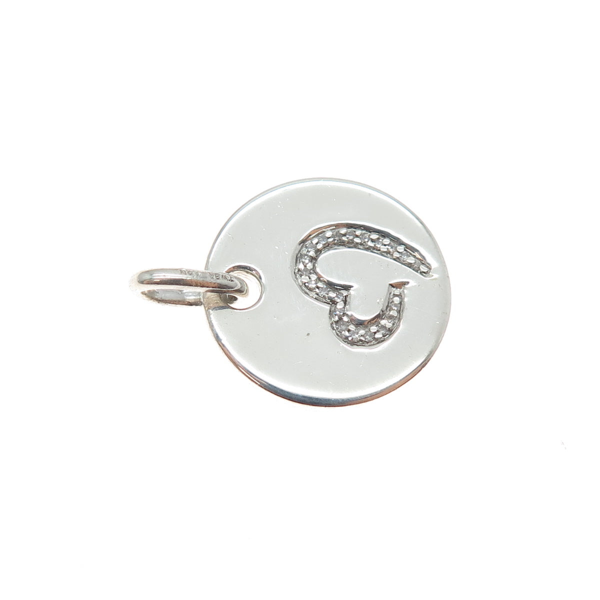 JANE SEYMOUR 925 Sterling Silver Real Diamond Open Your Heart Mini Pendant