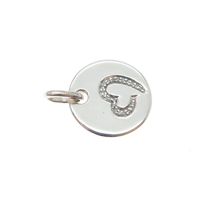 JANE SEYMOUR 925 Sterling Silver Real Diamond Open Your Heart Mini Pendant