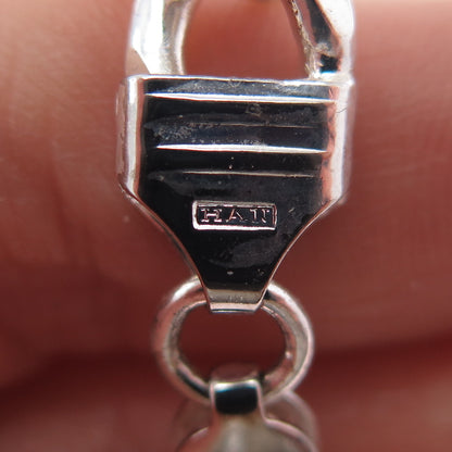 HAN 925 Sterling Silver Vintage Italy Figaro Link Bracelet 8.75"