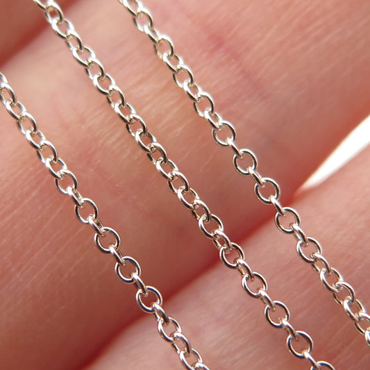 925 Sterling Silver Vintage Italy Cable Chain Necklace 18"