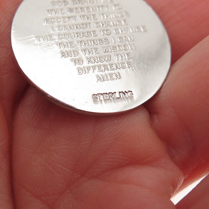 925 Sterling Silver Vintage Prayer Hands Religious Charm Pendant