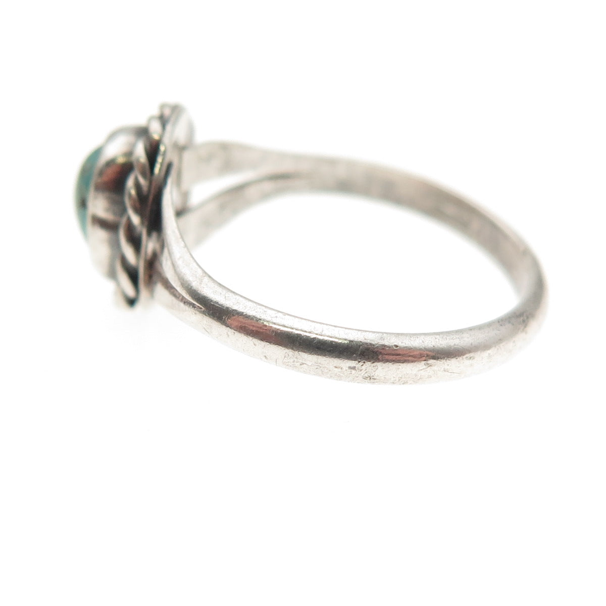 Old Pawn Sterling Silver Vintage Southwestern Turquoise Tribal Ring Size 6.25