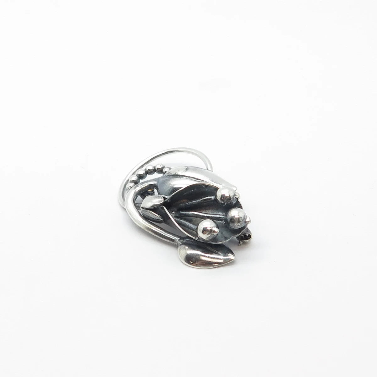 925 Sterling Silver Vintage Calla Lily Floral Pin Brooch