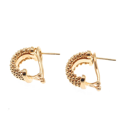 Dasan 925 Sterling Silver Gold Plated Italy Popcorn Link Omega Back Earrings