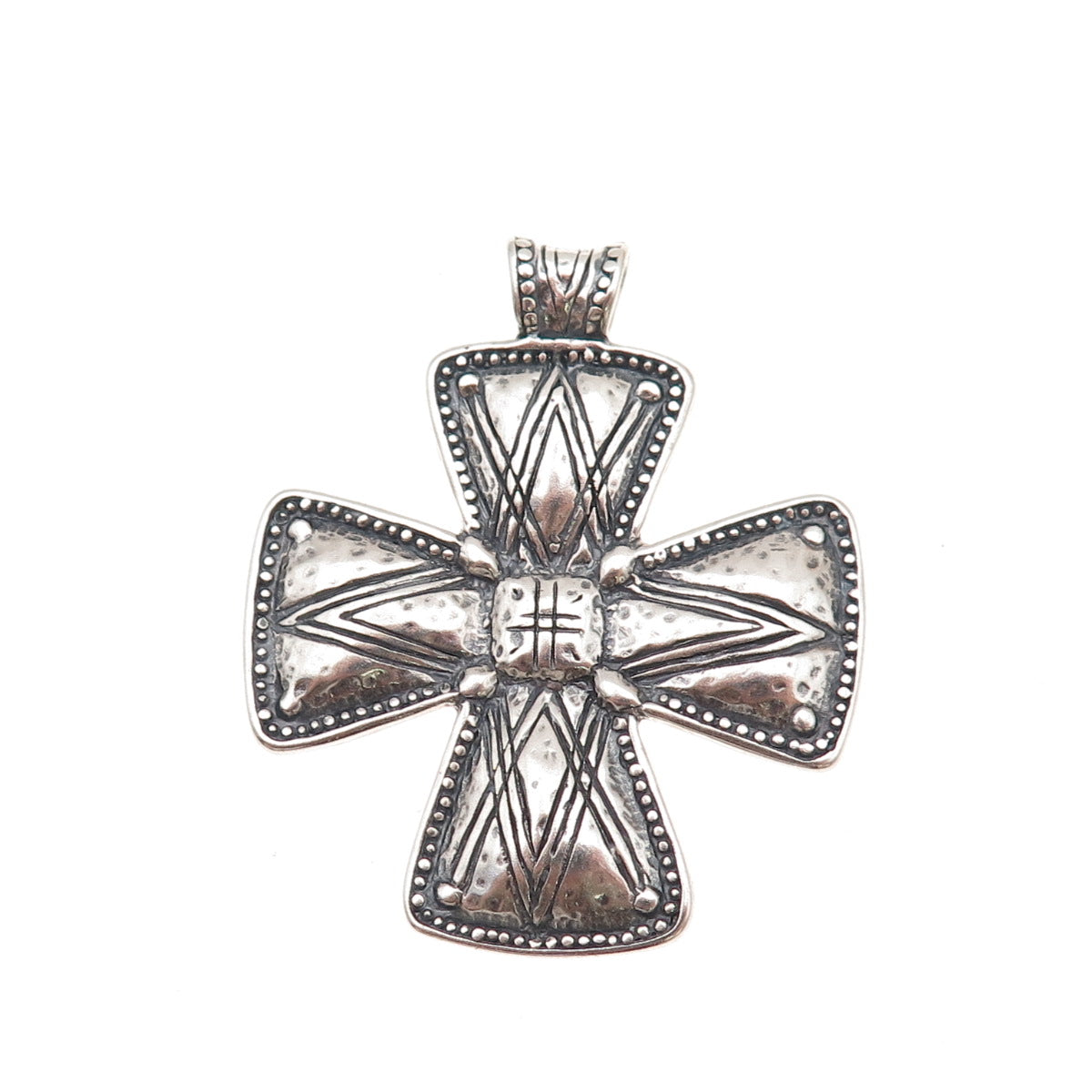 Silpada 925 Sterling Silver Vintage Posh Principles Cross Oxidized Pendant