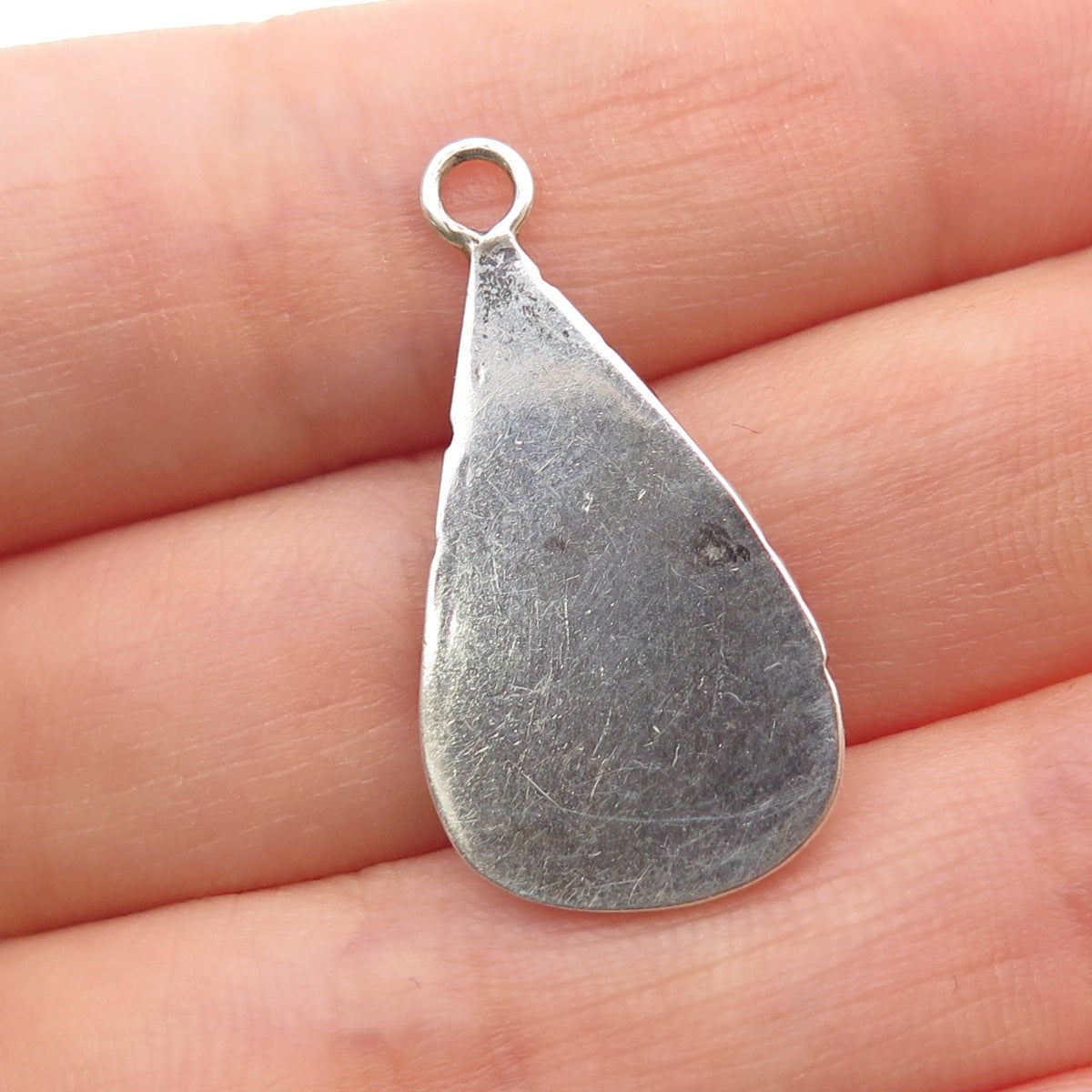 Old Pawn 925 Sterling Silver Vintage Southwestern Turquoise Snake Eye Pendant