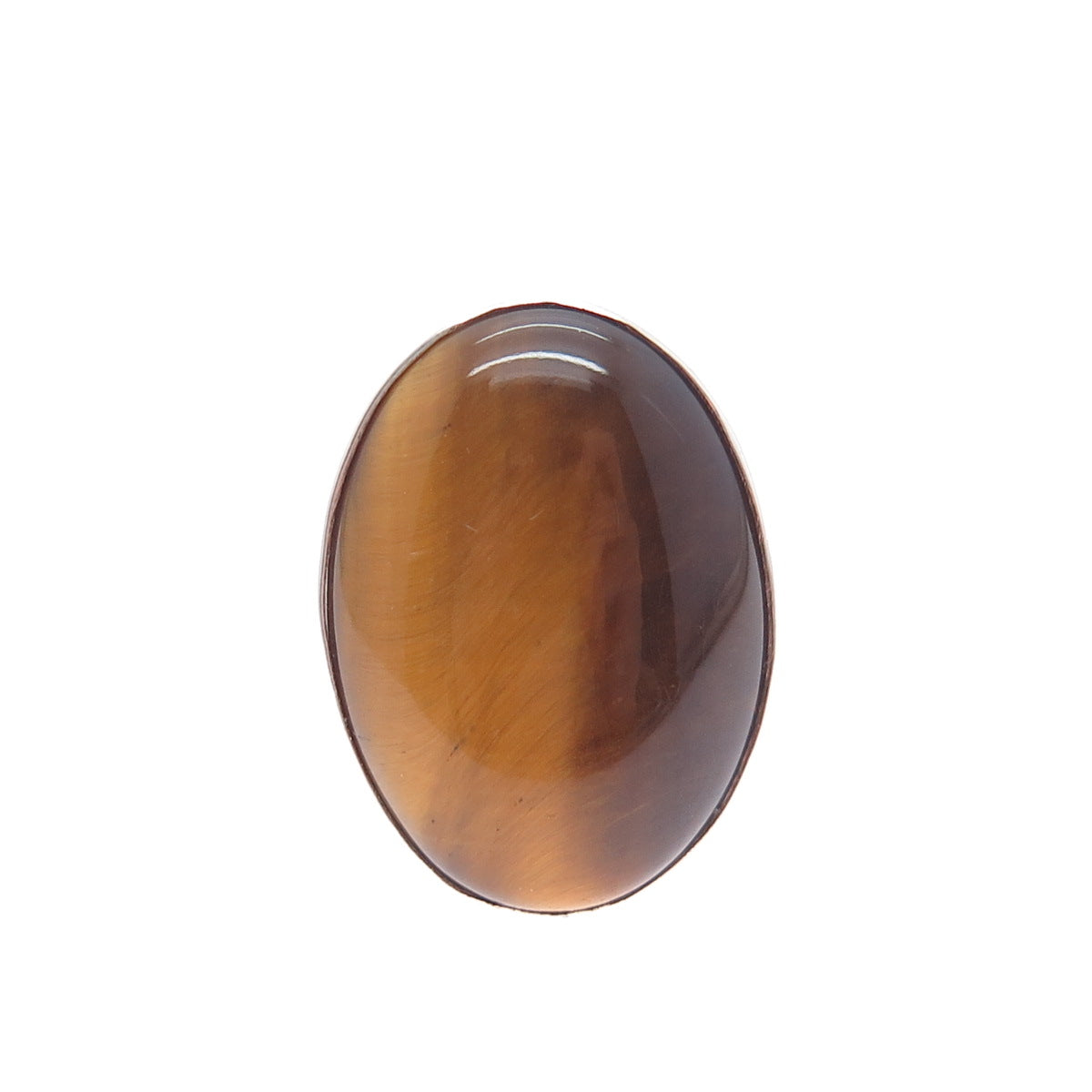 925 Sterling Silver Vintage Israel Real Tiger Eye Modernist Ring Size 4.75