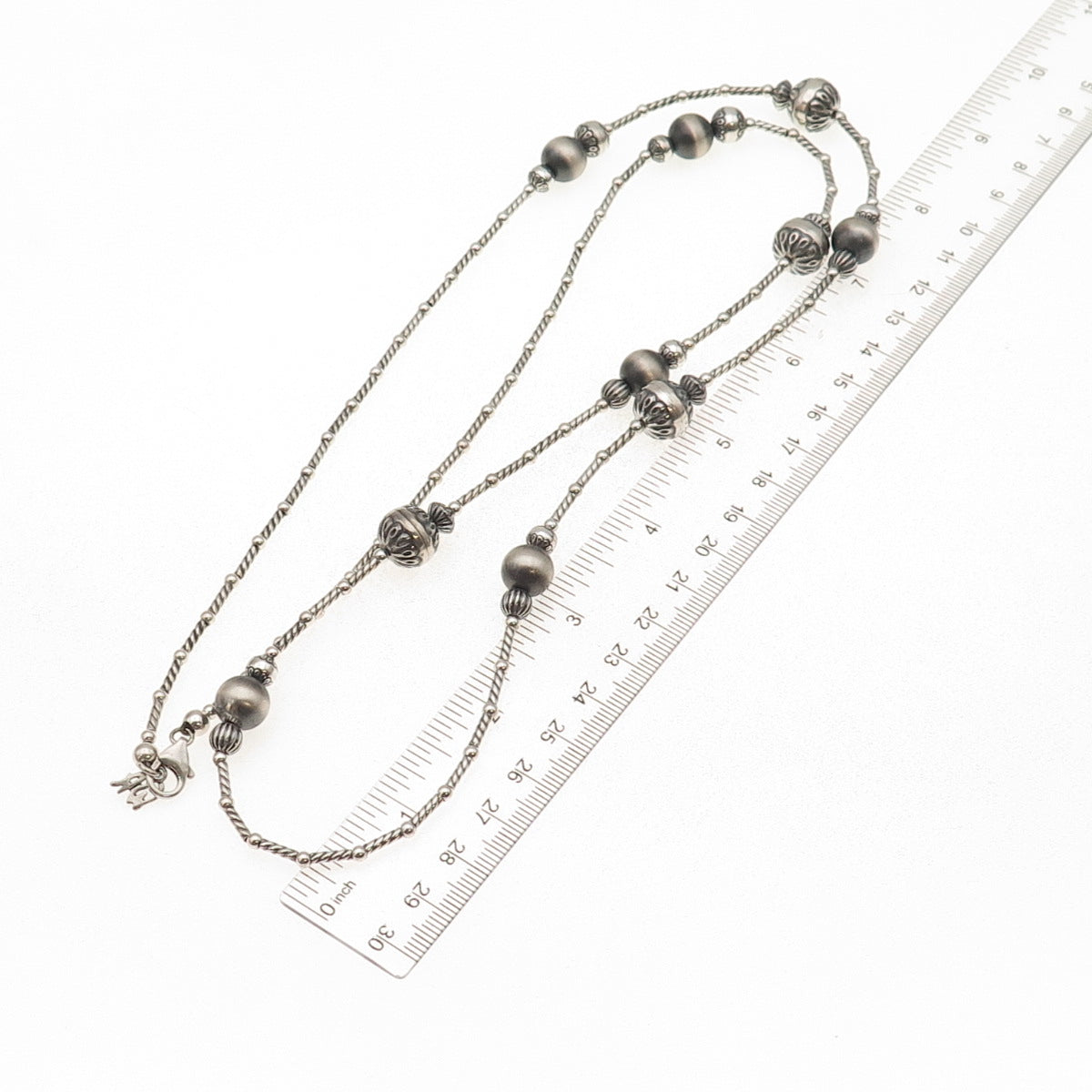 Carolyn Pollack & American West Old Pawn 925 Sterling Navajo Pearls Necklace 32"