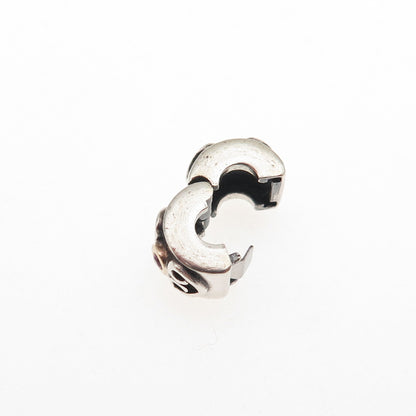 PANDORA 925 Sterling Silver & Gold Real Ruby Double Heart Clip Charm