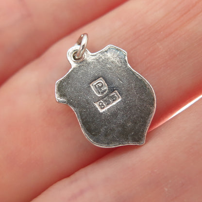 835 Silver Vintage PL Enamel Garmisch-Partenkirchen Coat of Arms Mini Pendant