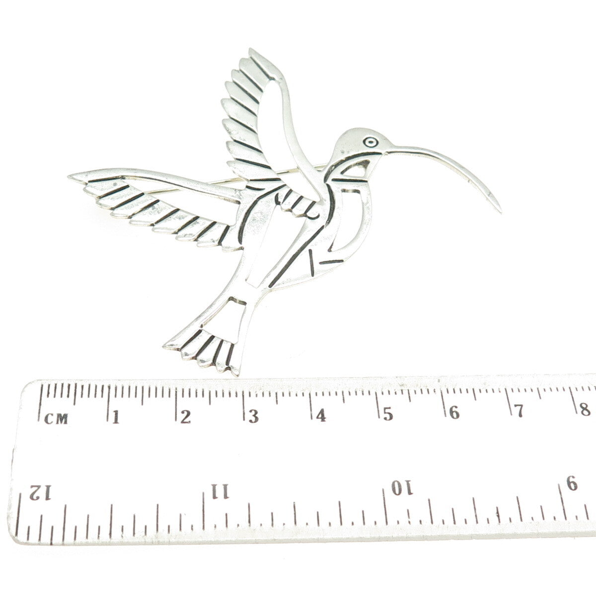 925 Sterling Silver Vintage Mexico Hummingbird Pin Brooch