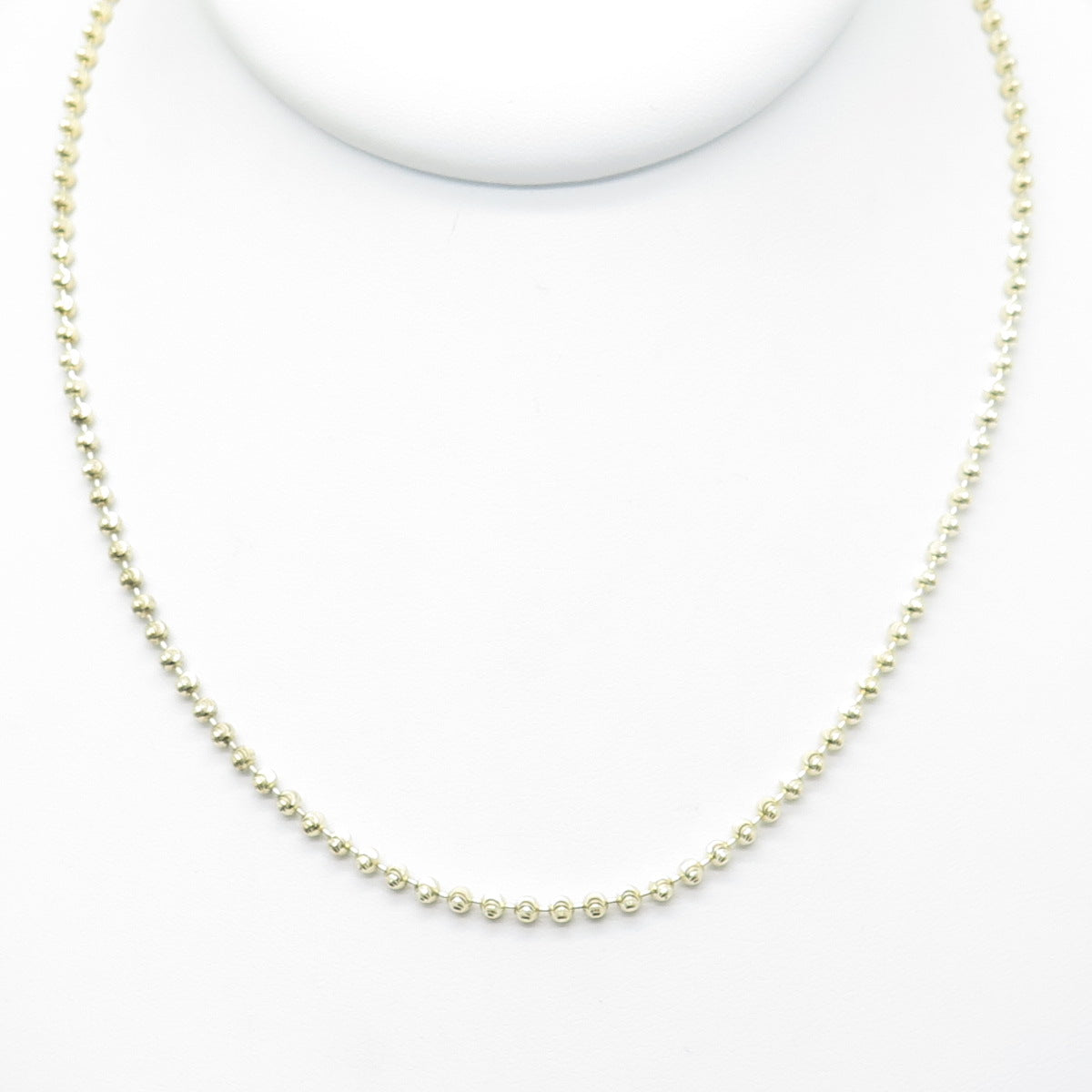 925 Sterling Gold Plated BSI Italy Diamond-Cut Ball Beaded Chain Necklace 24"