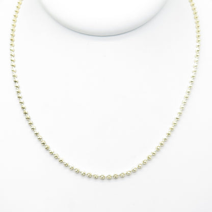 925 Sterling Gold Plated BSI Italy Diamond-Cut Ball Beaded Chain Necklace 24"