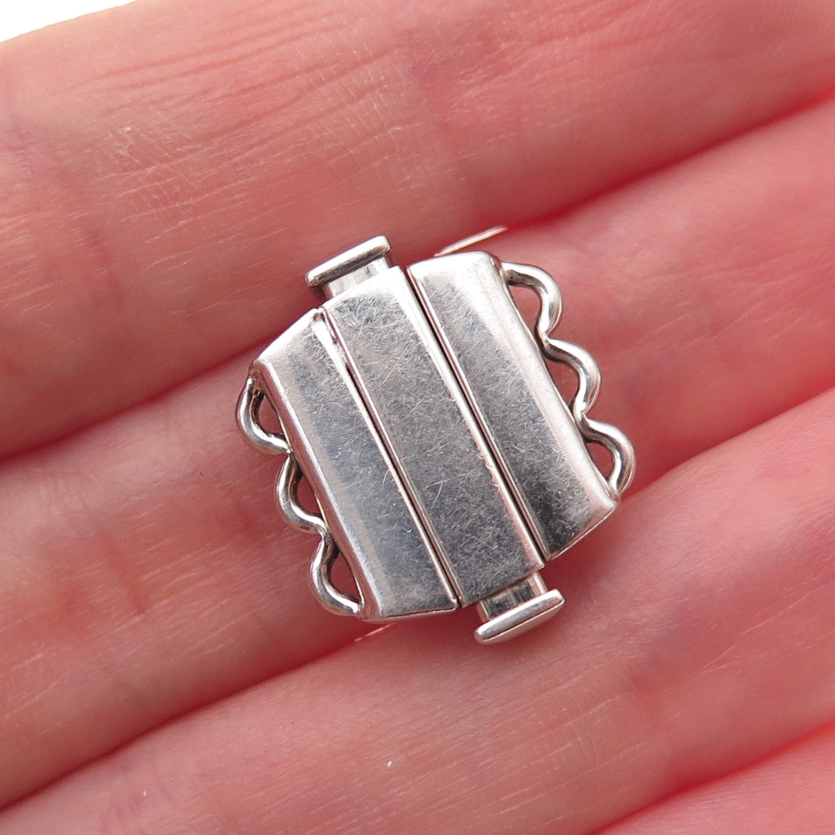 925 Sterling Silver Vintage Bracelet / Necklace Jewelry Push Lock Clasp
