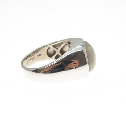 TREMONTI 925 Sterling Silver Vintage Real Opal Modernist Ring Size 10