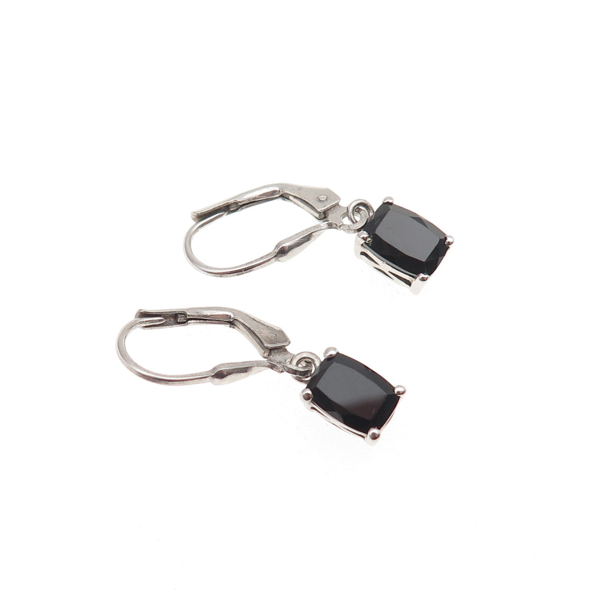 Chuck Clemency 925 Sterling Silver Real Black Onyx Dangle Earrings