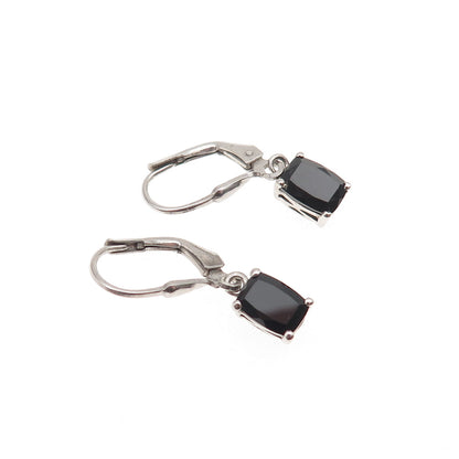 Chuck Clemency 925 Sterling Silver Real Black Onyx Dangle Earrings