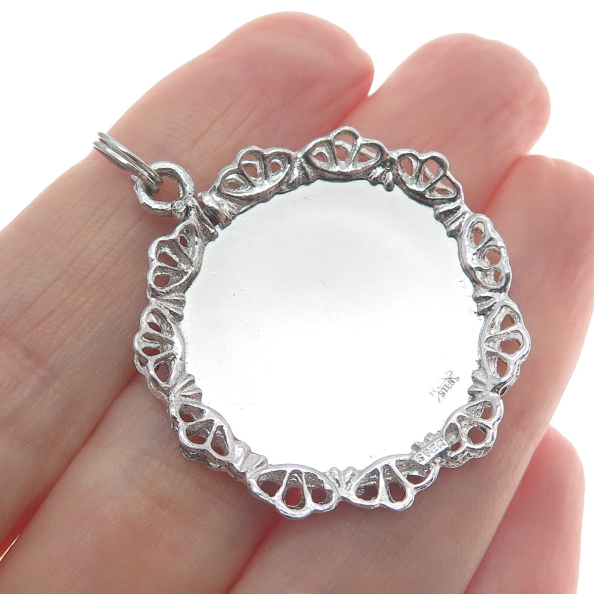 925 Sterling Silver Vintage The Lord Is My Shepherd Ornate Religious Pendant