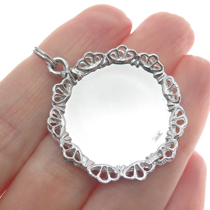 925 Sterling Silver Vintage The Lord Is My Shepherd Ornate Religious Pendant
