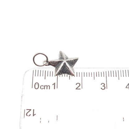 925 Sterling Silver Vintage Starfish Oxidized Mini Charm Pendant