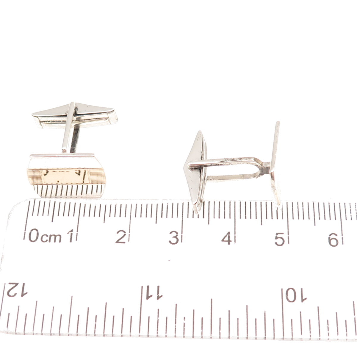 Simmons 925 Sterling Silver 14K Rose Gold Vintage Signet Cufflinks