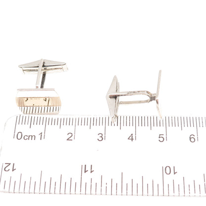Simmons 925 Sterling Silver 14K Rose Gold Vintage Signet Cufflinks