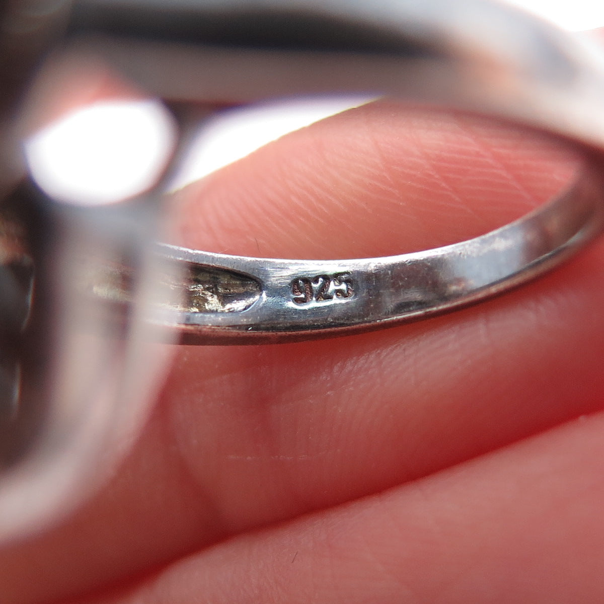 925 Sterling Silver Vintage Real Black Spinel & C Z Flower Oxidized Ring Size 6