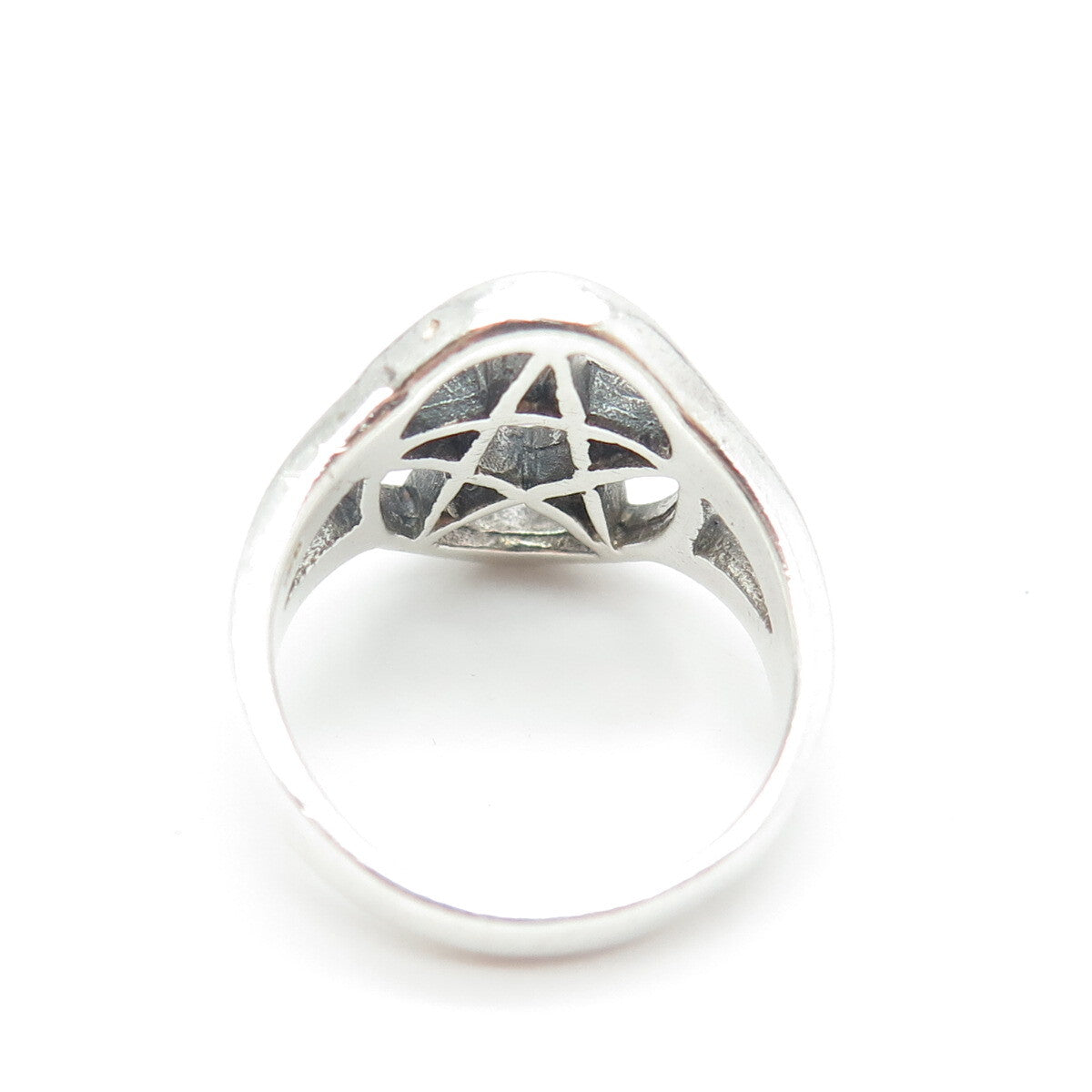 925 Sterling Silver Vintage Pentagram Ring Size 5.75
