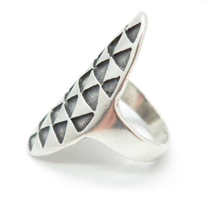 925 Sterling Silver Vintage Tribal Statement Ring Size 7