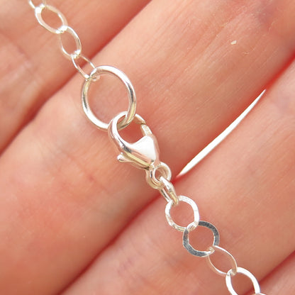 KATHERINE LINCOLN 925 Sterling Vintage Moonstone Modernist Heart Necklace 16"