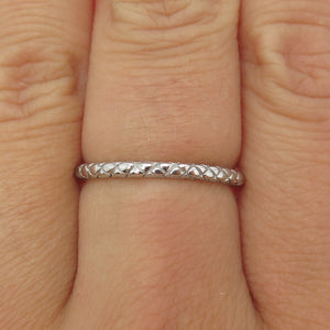 925 Sterling Silver Wicker Band Ring Size 7