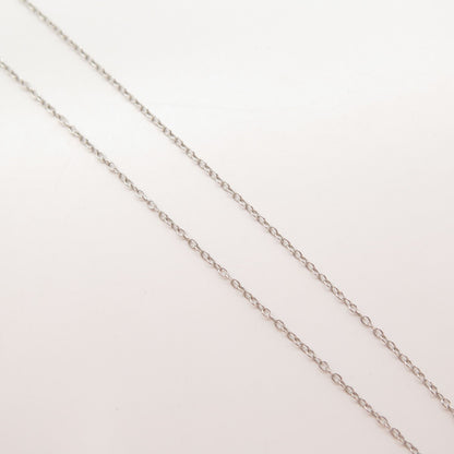 925 Sterling Silver SUN Real Diamond Open Heart Pendant Rolo Chain Necklace 16"