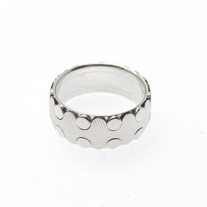 NEOS 925 Sterling Silver Textured Dotted Band Ring Size 8.75