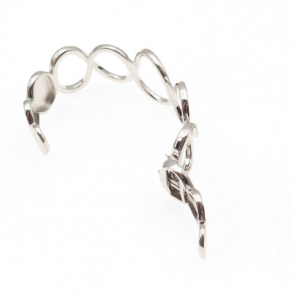 Sun 925 Sterling Silver Round-Cut C Z Infinity Link Adjustable Bracelet 6.25"