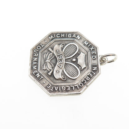 Dieges & Clust 925 Sterling Antique 1937 Michigan Mixed Intercollegiate Pendant