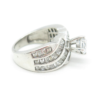 925 Sterling Silver Multi-C Z Ring Size 6.25