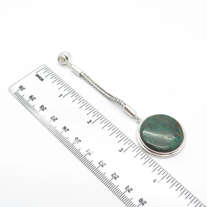 950 Silver Vintage Real Eilat Gemstone Fob Key Chain