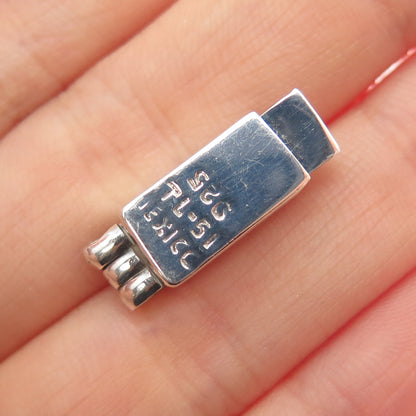 925 Sterling Silver Vintage Mexico Bracelet / Necklace Box Lock Clasp